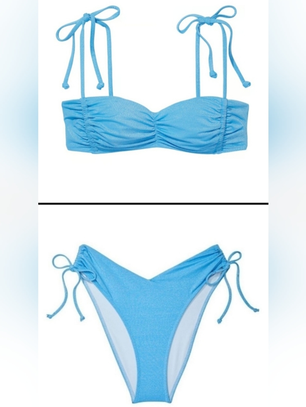 XXL/L VS Swim Ruched Bralette Cheeky Bikini Set Tropical Island Getaway